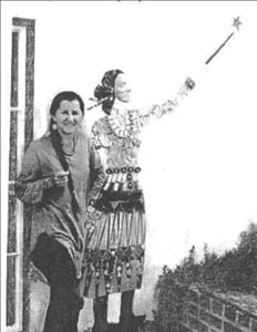 Joy with her Tile Mural, The Earth, The Universe