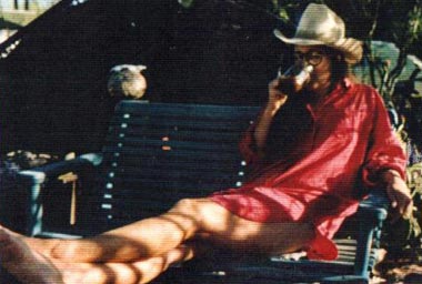 Joy in '93, coffee on the patio